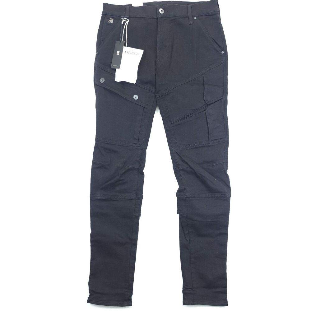 G-Star RAW Airblaze 3D Skinny Cargo Jeans 33x34 Black Super Stretch NWT
